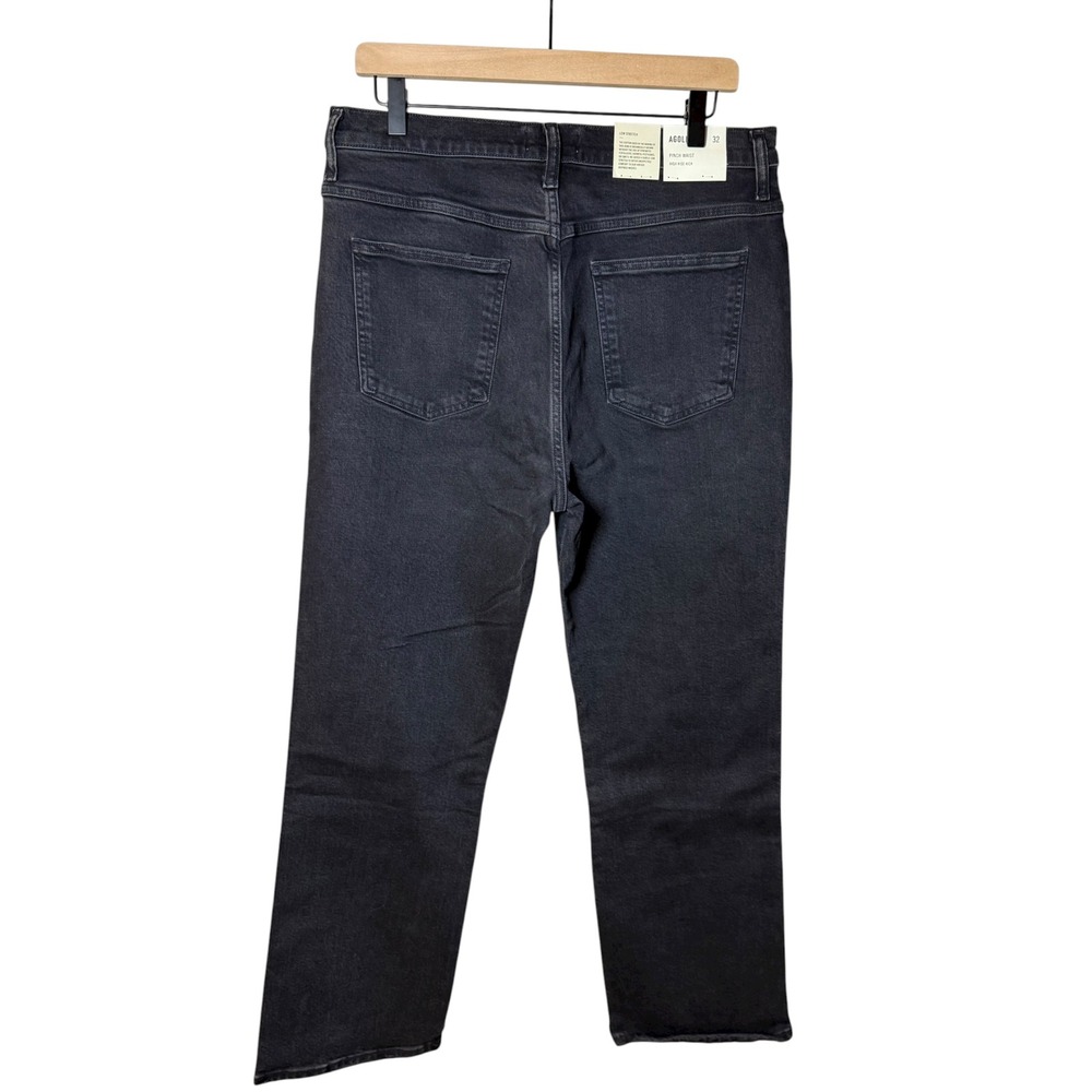 AGOLDE Pinch Waist High Rise Kick Jeans Panoramic Black Organic Cotton 32 NEW